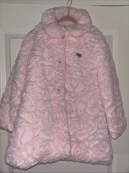 Juicy Couture Other - Juicy Couture Girls' Light Pink Rosette Faux Fur Coat